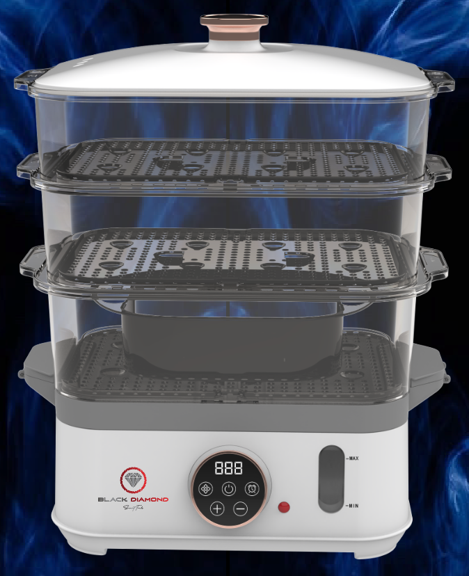 Cuiseur Vapeur "Healthy Steamer": Ecran Digital, XXL 14 litres, 9 programmes, SANS BPA