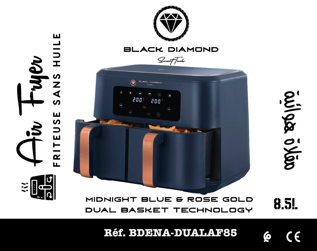 Air fryer "Midnight blue & Rose Gold" 8.5 litres
