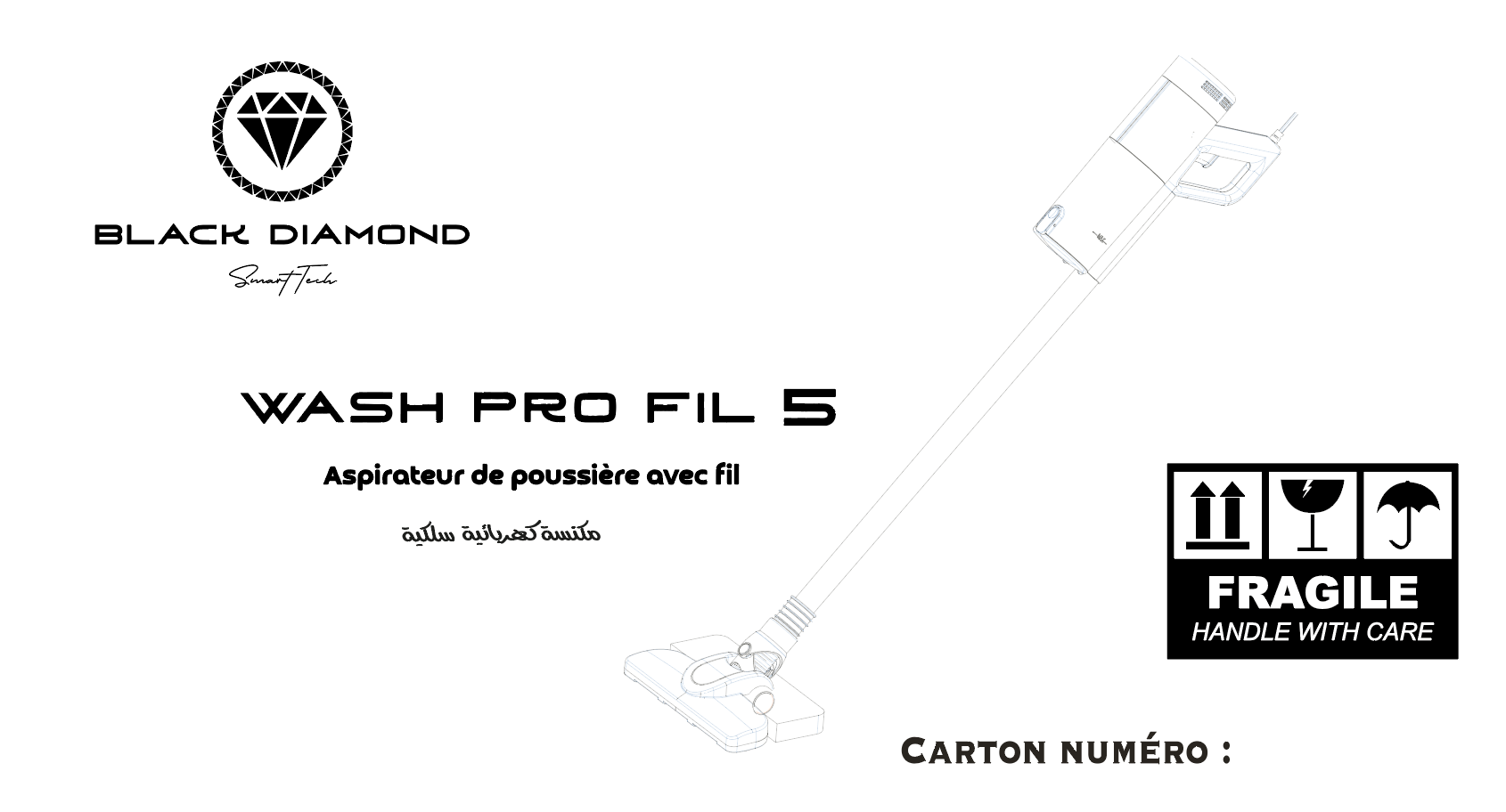 Aspirateur Wash Pro Fil 5 : AVEC fil + Serpillère avec réservoir d'eau