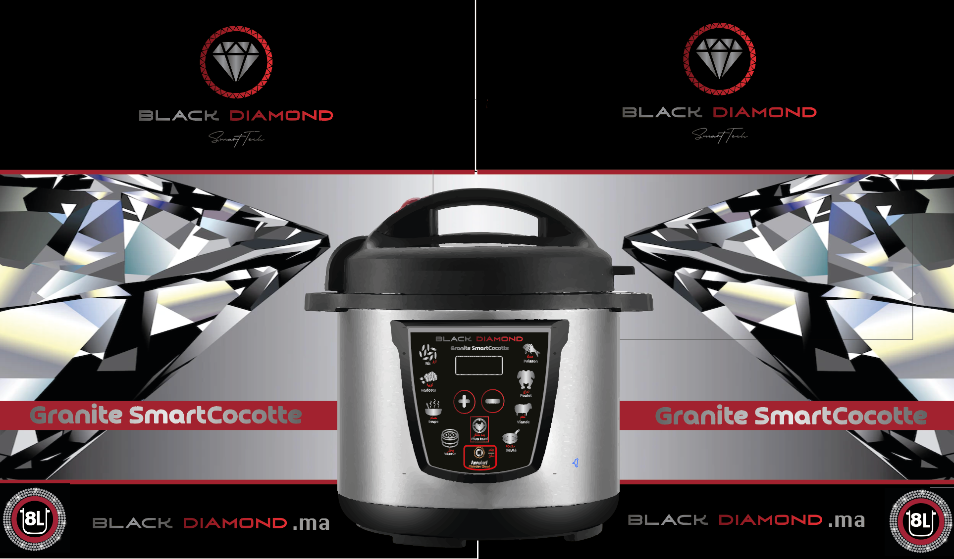 Autocuiseur SmartCocotte GRANITE 8 litres