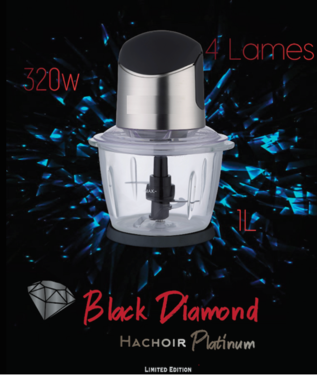 Hachoir Platinum Finition Deluxe Silicone Soft Touch & Inox